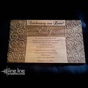 Swirl Wood Wedding Invitation - Fine Line Logo - Instgram - 7x7