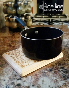 Text Trivet - Pan - Counter - Spice Rack - For Pinterest - Fine Line Logo -