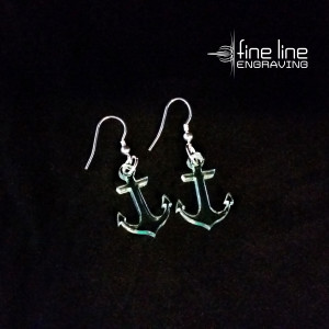 Anchor - Earrings - Black Background - 8x8 - Fine Line Logo