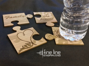 Puzzle Coaster - Seperated - Fine Line Logo