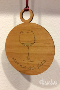 Wine Glass Ornament - Fine Line Logo