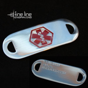 Medical Alert Bracelet - Front and Back - Fine Line Logo