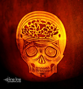 Skull Pumpkin - Close Up - Fine Line Logo